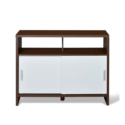 Nilkamal Lyra Kitchen Crockery Cabinet (Urban Walnut / Oak White)