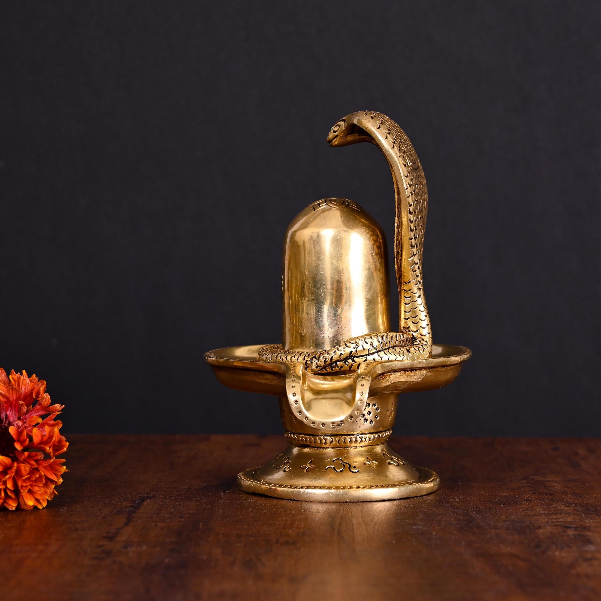 Brass Superfine Shivling/Shivlingam Idol (6 Inch)