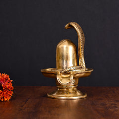 Brass Superfine Shivling/Shivlingam Idol (6 Inch)