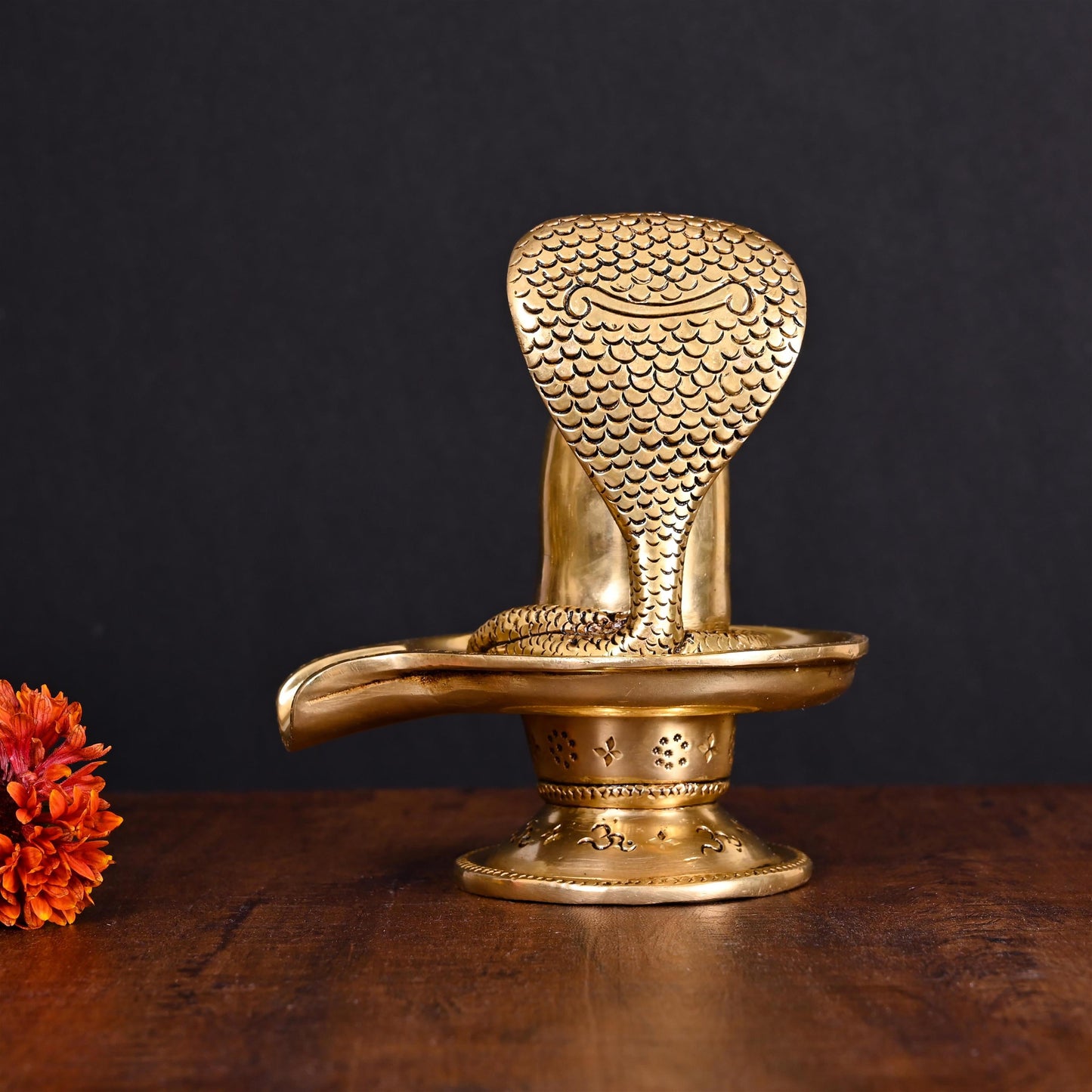 Brass Superfine Shivling/Shivlingam Idol (6 Inch)