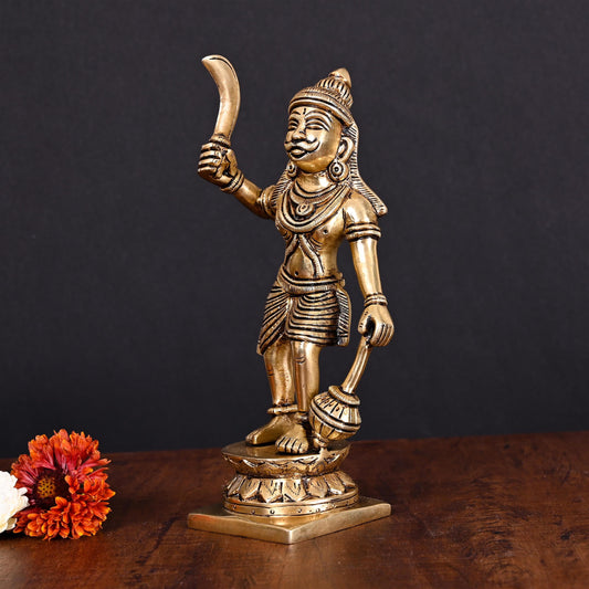 Brass Superfiine Madurai Veeran Idol (9 Inch)