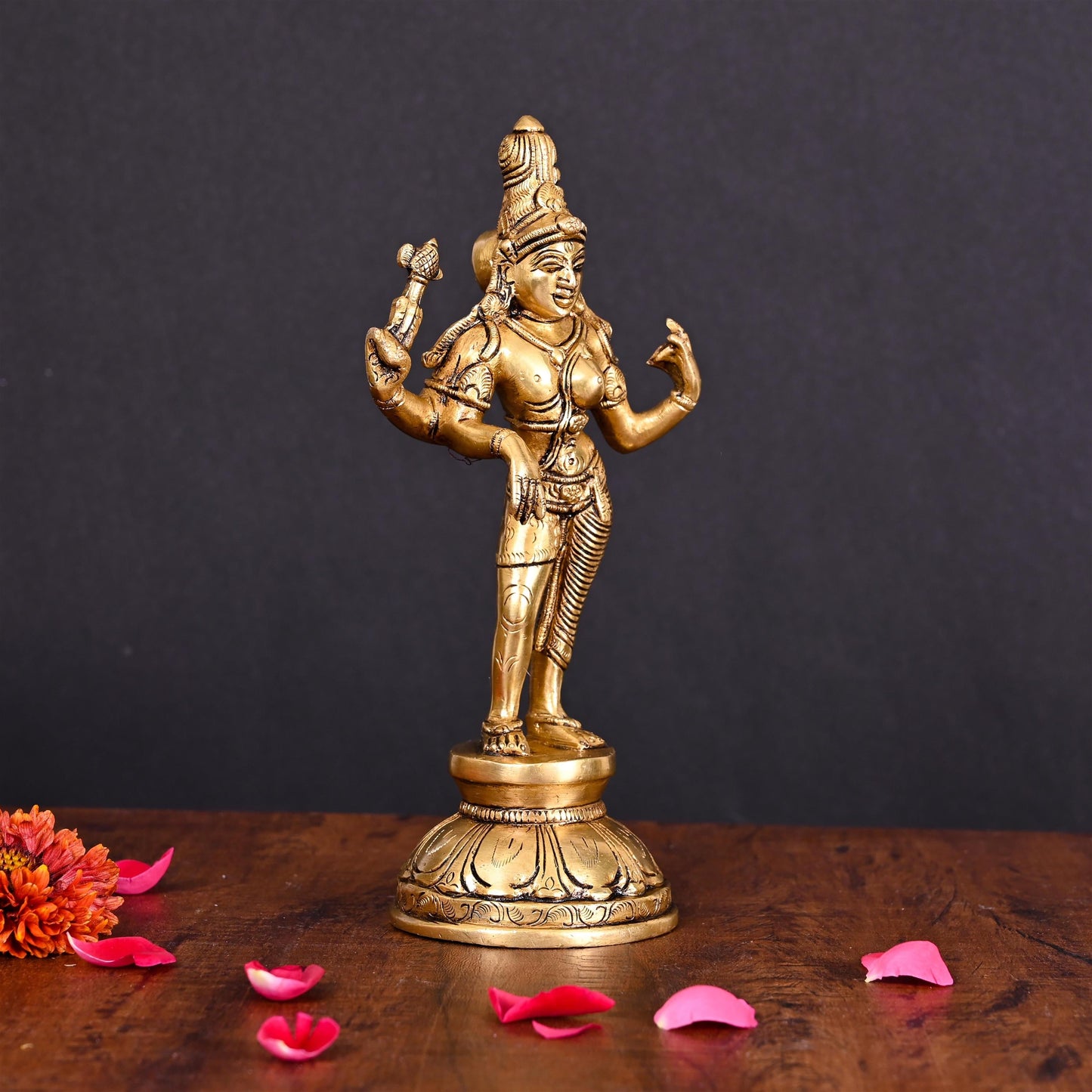 Brass Superfine Ardhanarishwara Idol (8.5 Inch)