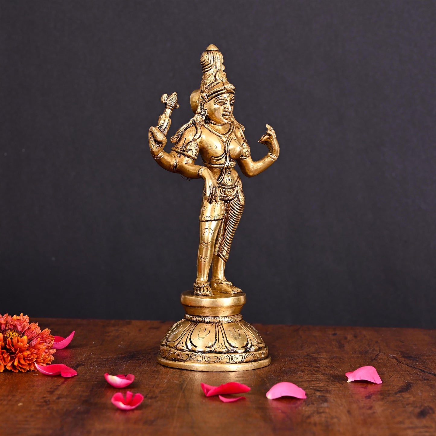 Brass Superfine Ardhanarishwara Idol (8.5 Inch)
