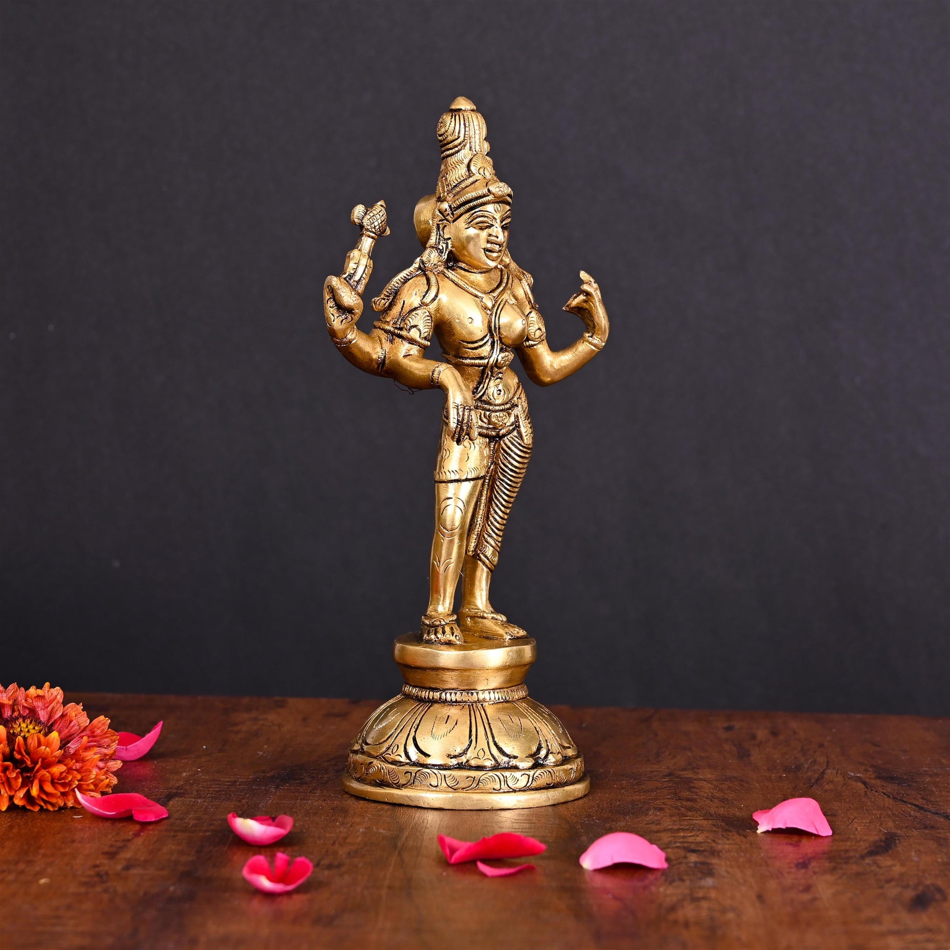 Brass Superfine Ardhanarishwara Idol (8.5 Inch)