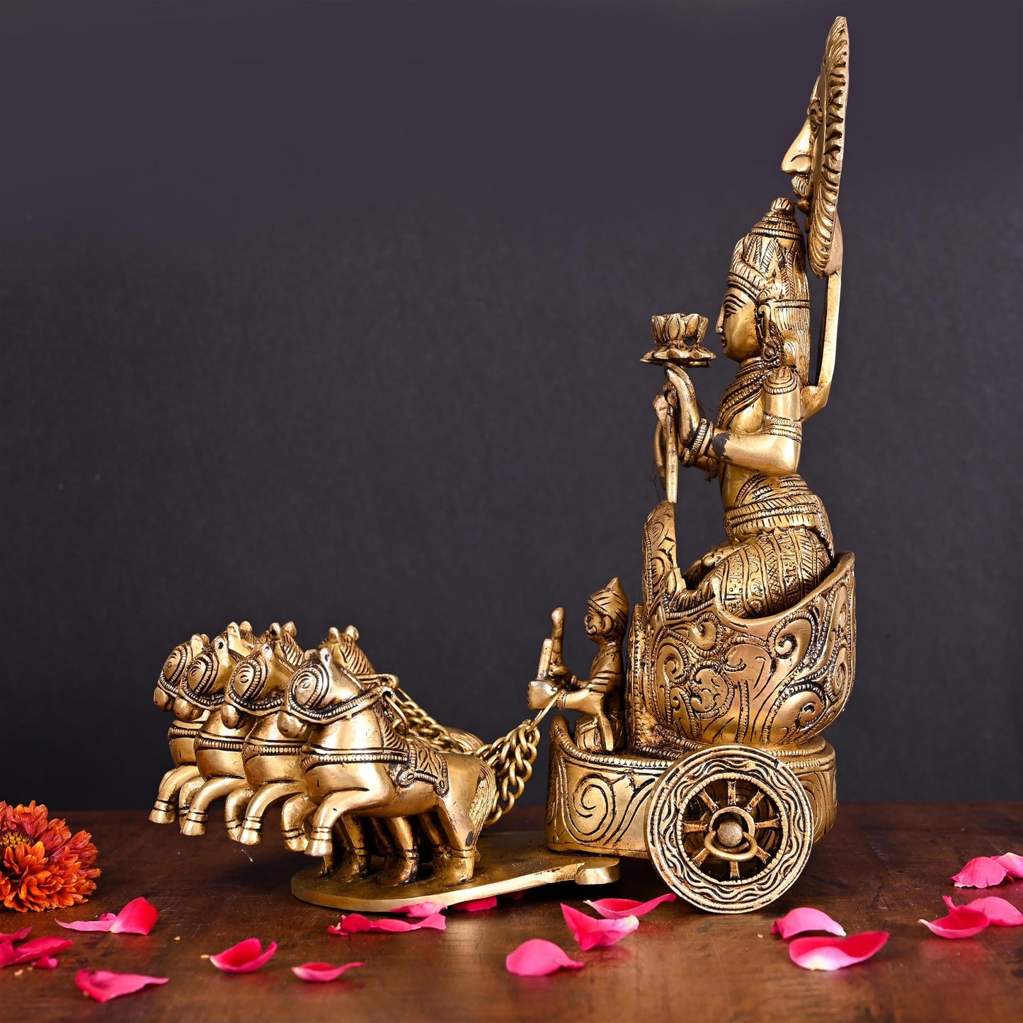 Brass Superfine Surya Rath Idol (12 Inch)