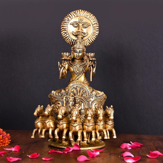 Brass Superfine Surya Rath Idol (12 Inch)