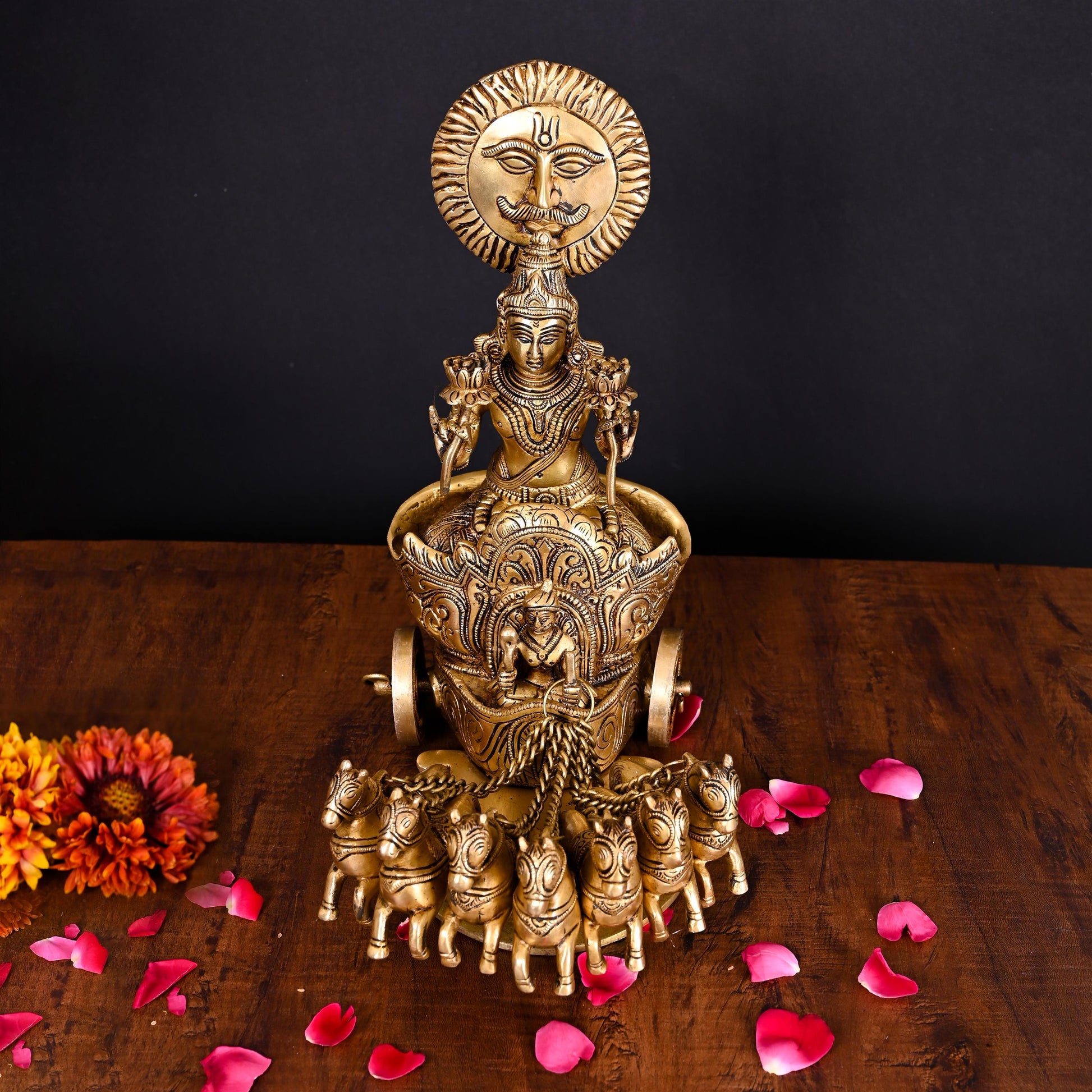 Brass Superfine Surya Rath Idol (12 Inch)