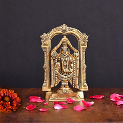 Brass Superfine Frame Tirupati Balaji/Venkateshwar Idol (6.5 Inch)