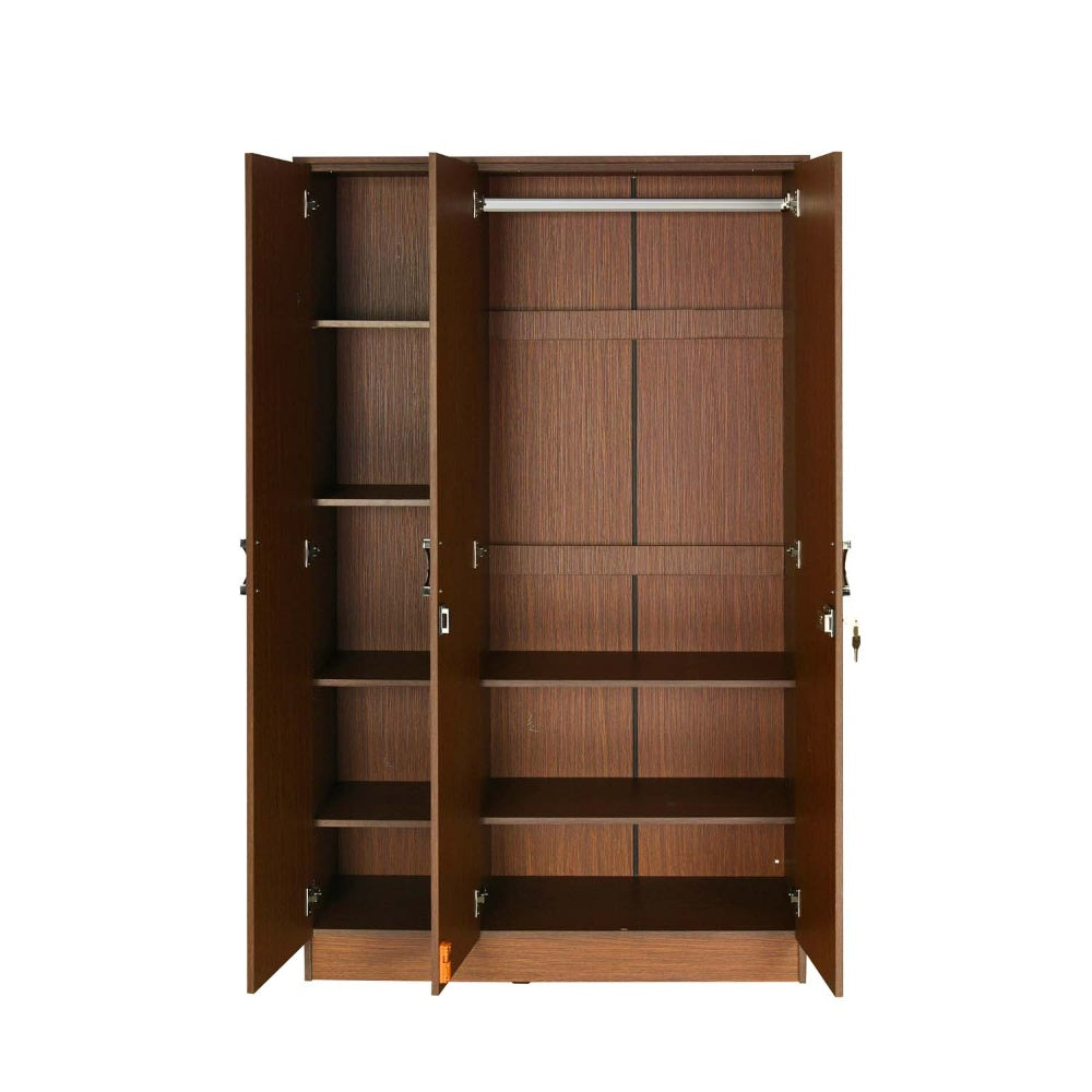 Nilkamal Massif 3 Door Wardrobe (Urban Walnut)