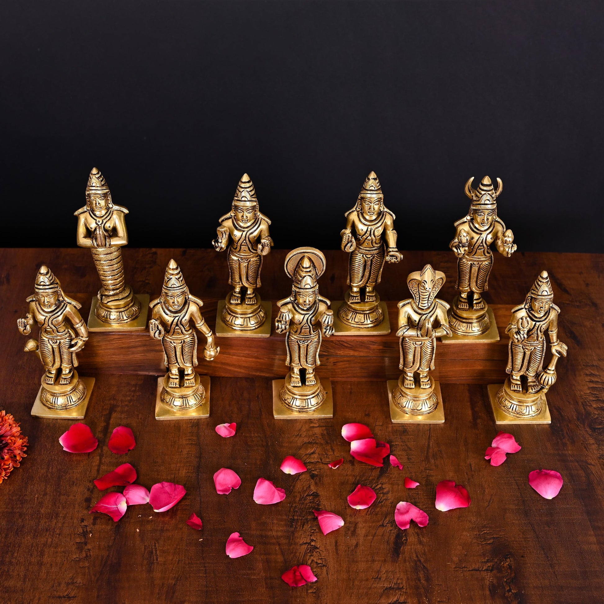 Brass Superfine Navagraha Idols Set (5.3 Inch)