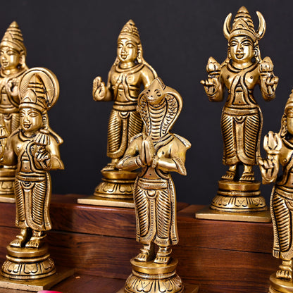 Brass Superfine Navagraha Idols Set (5.3 Inch)