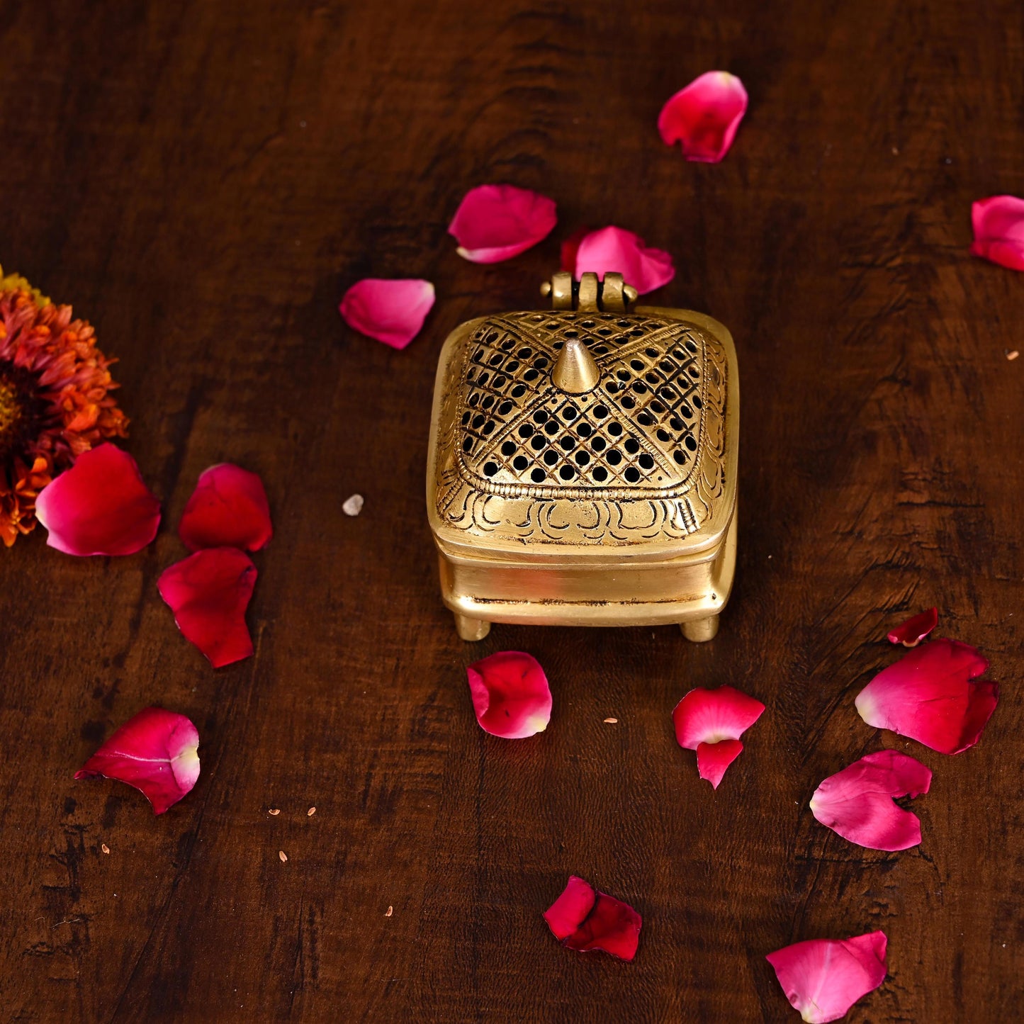 Brass Dhoop Dani & Incense Holder (2.8 Inch)