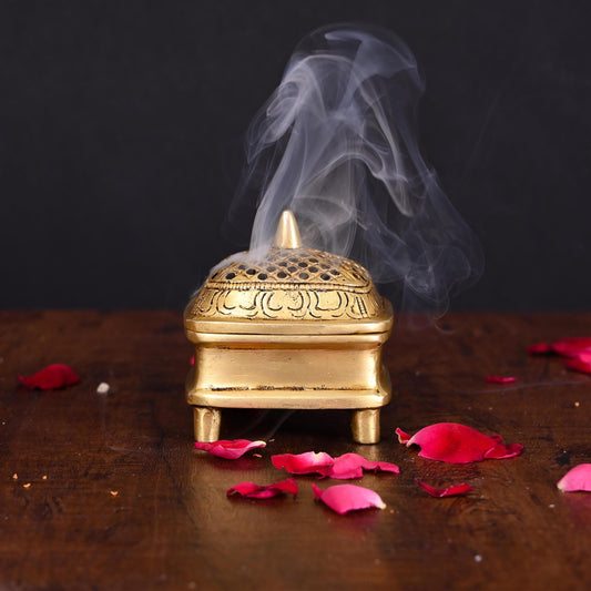 Brass Dhoop Dani & Incense Holder (2.8 Inch)