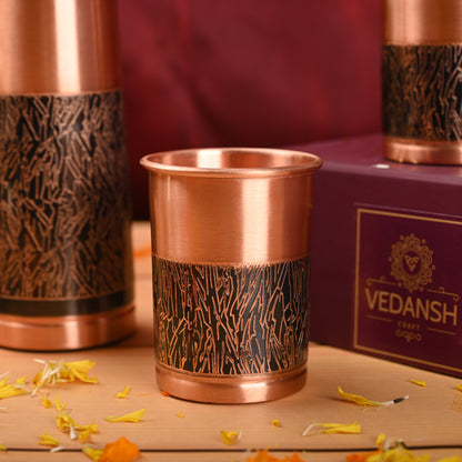 Copper Premium Pen Sparkle Bottle with Glass Set – Handmade Gift Box