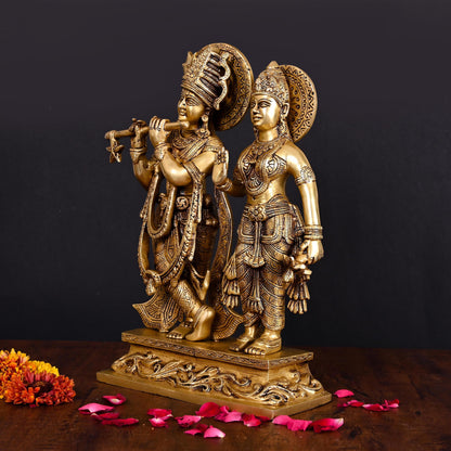 Brass Radha Krishna Idol (12 Inch)