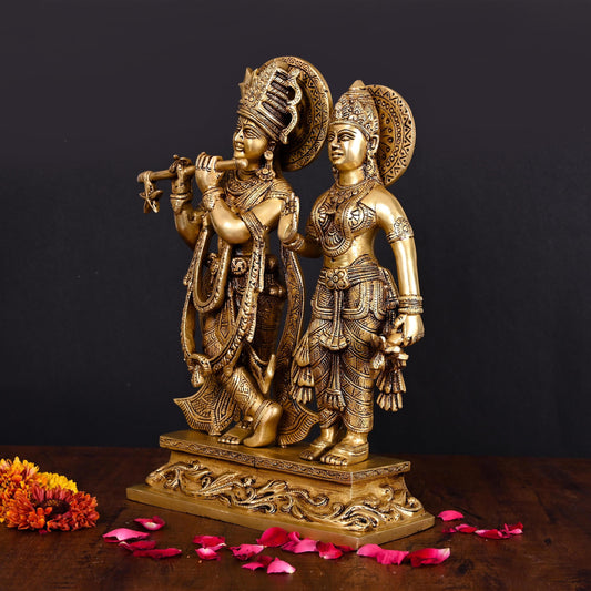 Brass Radha Krishna Idol (12 Inch)