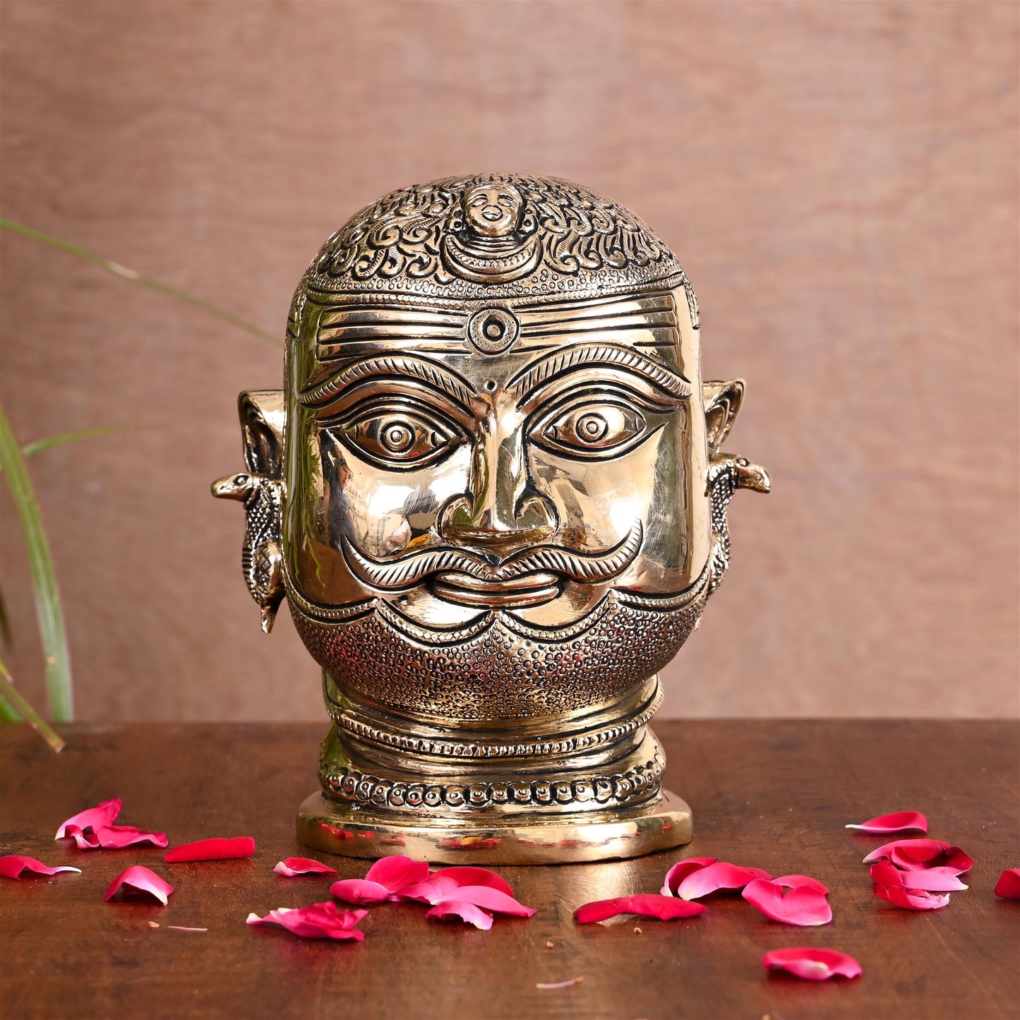 Brass Shiva Mukhlingam Head Idol (6.5 Inch)