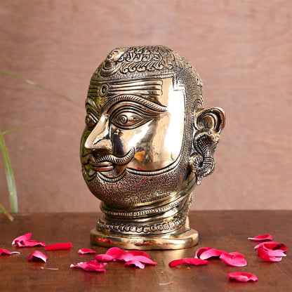 Brass Shiva Mukhlingam Head Idol (6.5 Inch)