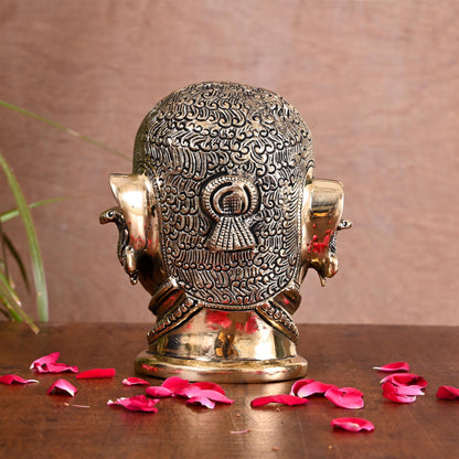 Brass Shiva Mukhlingam Head Idol (6.5 Inch)