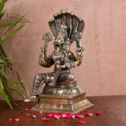 Brass Lakshmi Narasimha Idol (13 Inch)