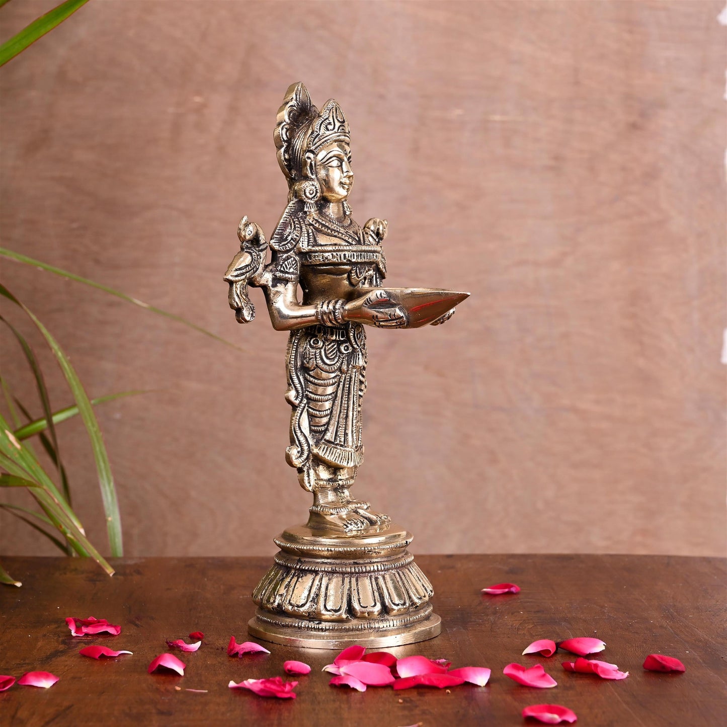 Brass Deep Lakshmi Idol (9.2 Inch)