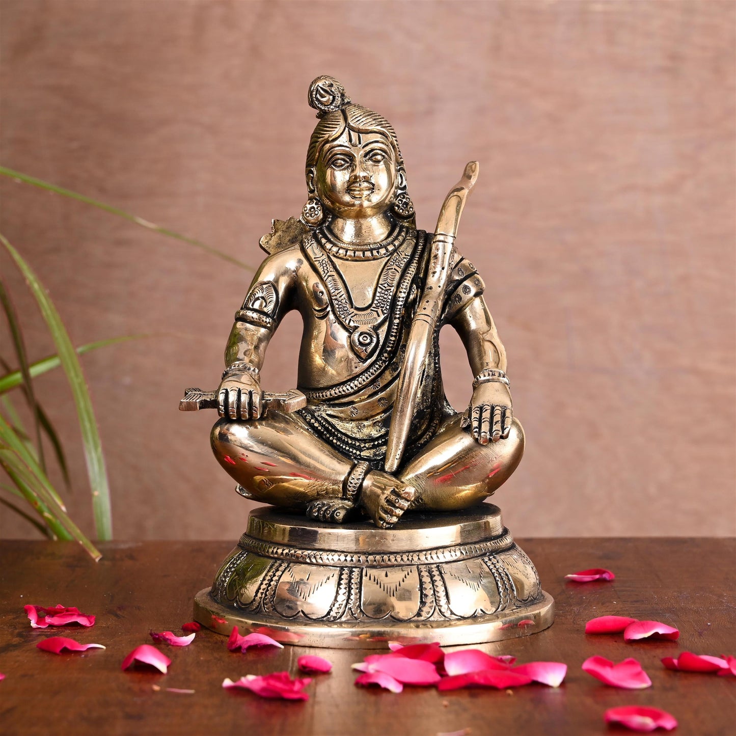 Brass Lord Ram Sitting Statue (7 Inch)