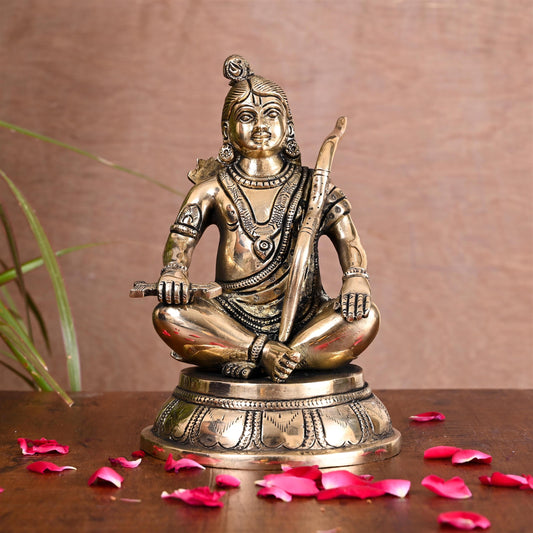 Brass Lord Ram Sitting Statue (7 Inch)