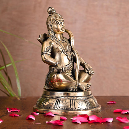 Brass Lord Ram Sitting Statue (7 Inch)