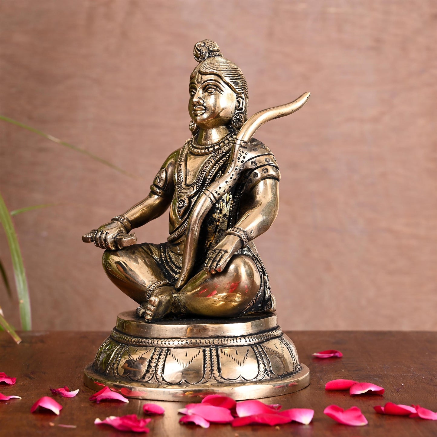 Brass Lord Ram Sitting Statue (7 Inch)