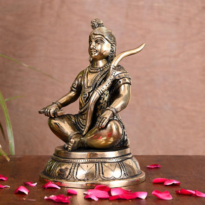 Brass Lord Ram Sitting Statue (7 Inch)