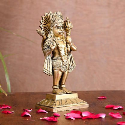 Brass Standing Hanuman Idol (6.5 Inch)