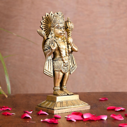Brass Standing Hanuman Idol (6.5 Inch)