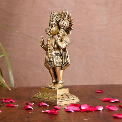 Brass Standing Hanuman Idol (6.5 Inch)