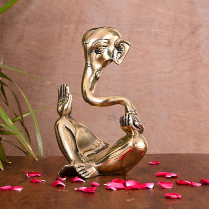 Brass Ganesha Table Top Idol (8.5 Inch)