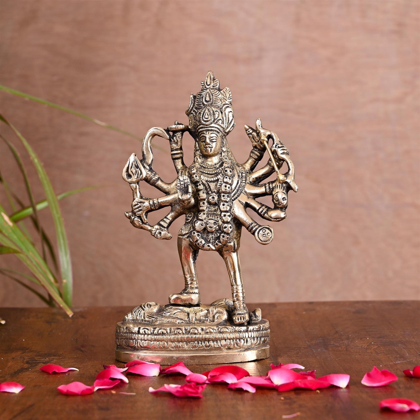 Brass Goddess Kali Idol (6.5 Inch)