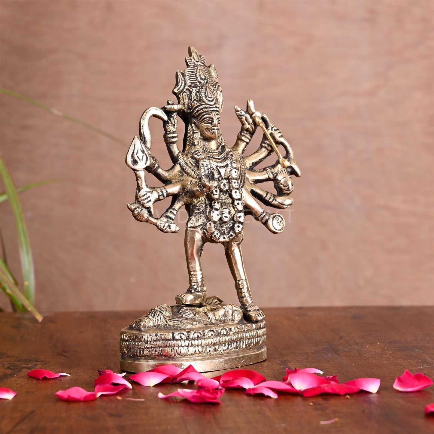 Brass Goddess Kali Idol (6.5 Inch)