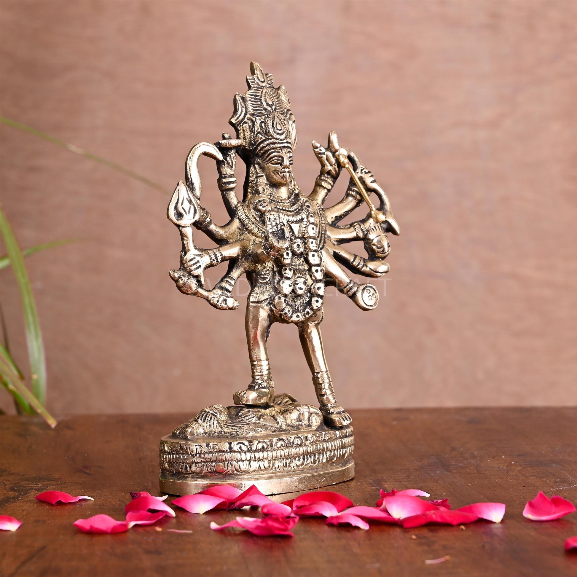 Brass Goddess Kali Idol (6.5 Inch)