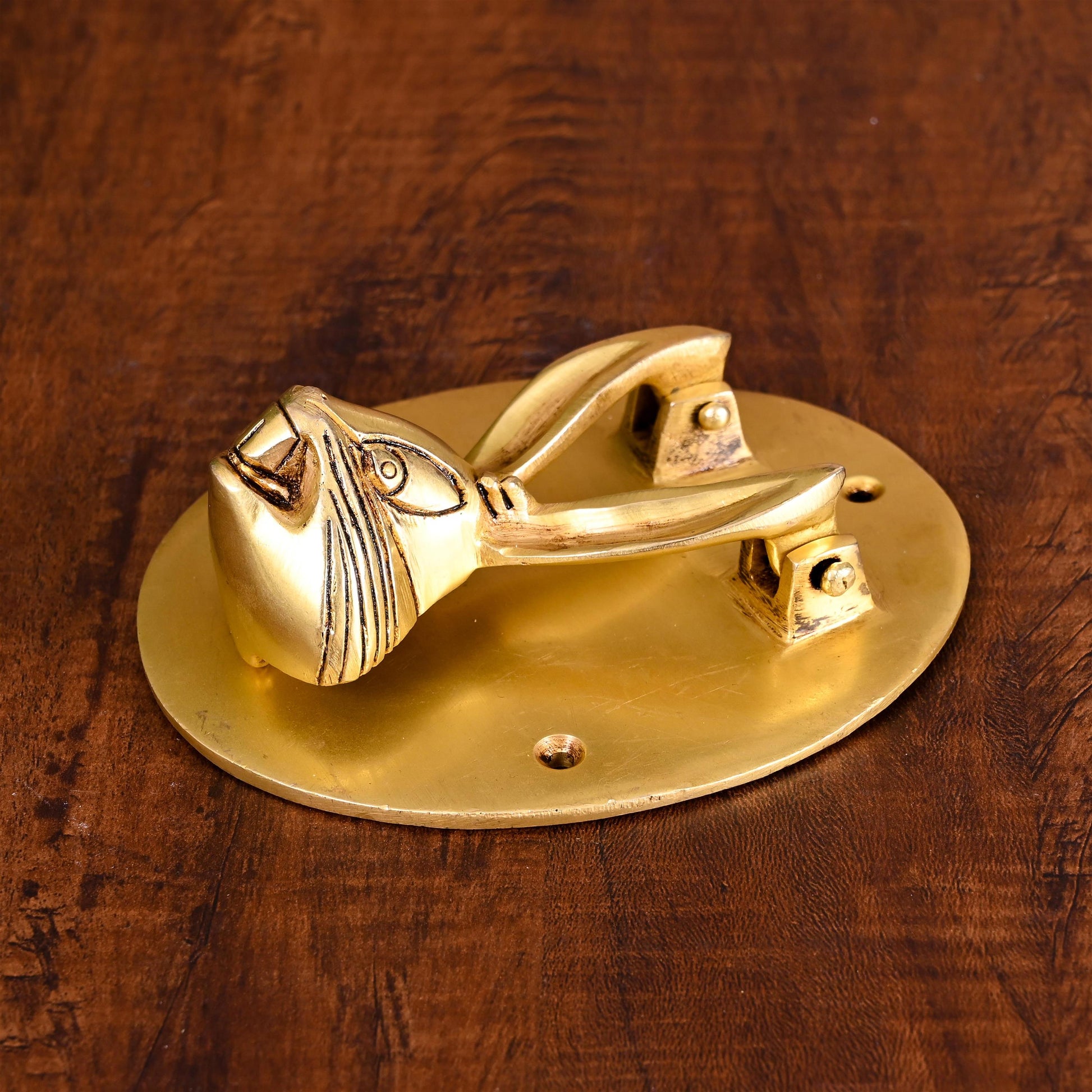 Brass Rabbit Face Door Knocker (5 Inch)