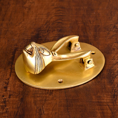 Brass Rabbit Face Door Knocker (5 Inch)