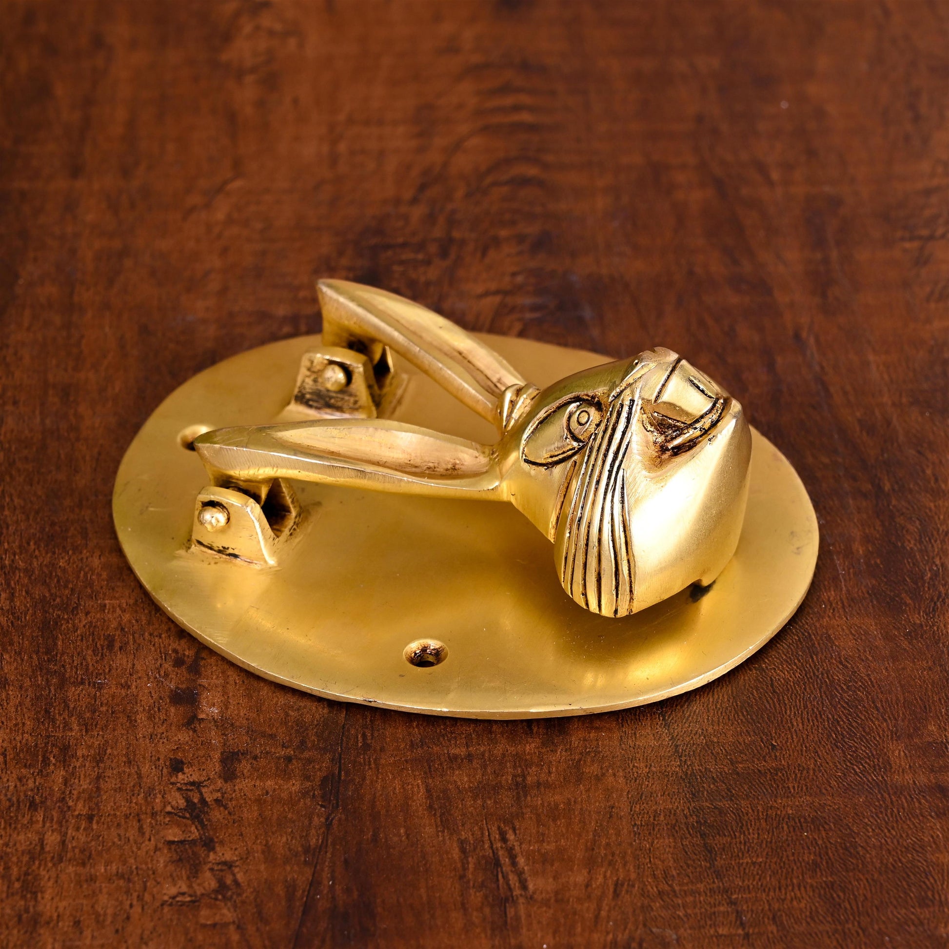 Brass Rabbit Face Door Knocker (5 Inch)