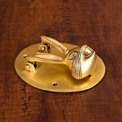 Brass Rabbit Face Door Knocker (5 Inch)