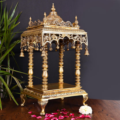 Brass Temple With Hanging Bells (21 Inch)
