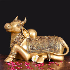 Brass Majestic Nandi Superfine Idol (15 Inch)