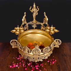 Brass Traditional Ashtalakshmi Urli (16 Inch)