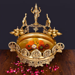 Brass Traditional Ashtalakshmi Urli (16 Inch)