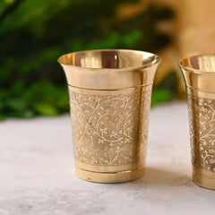Brass Handcrafted Glass Pair (3.7 Inch)