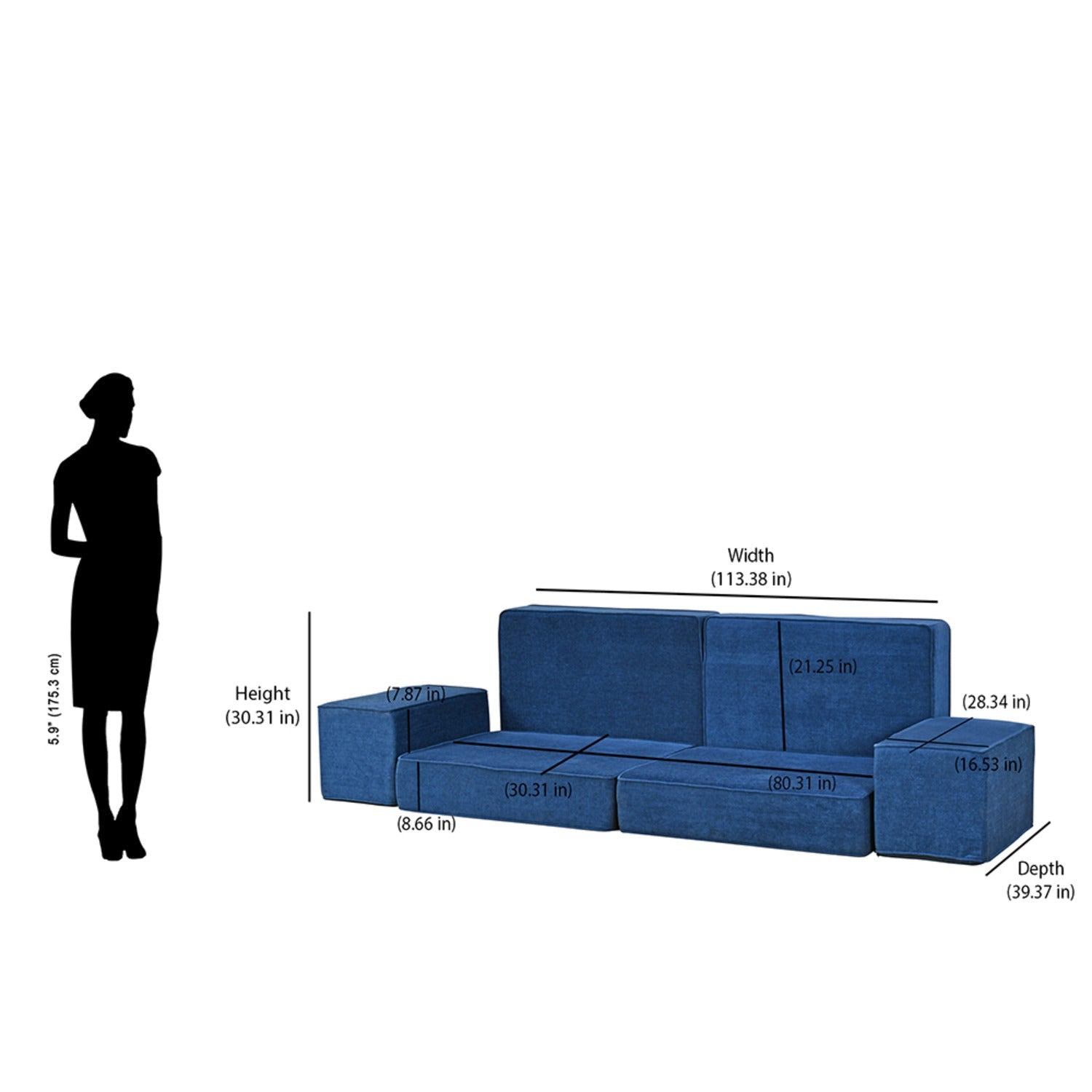 Nilkamal Bounce Sofa (Blue)
