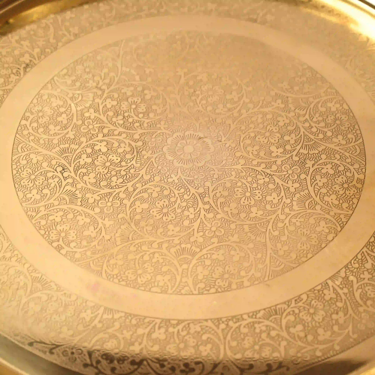 Brass Handcrafted Parat – Traditional Indian Brassware for Elegant Serving (23 Inch)