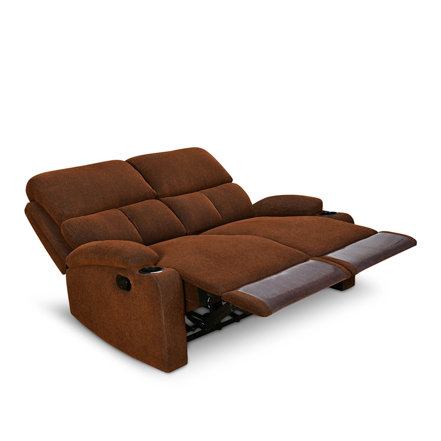 Nilkamal Matt 2 Seater Recliner Sofa with Cup Holder (Cocoa)