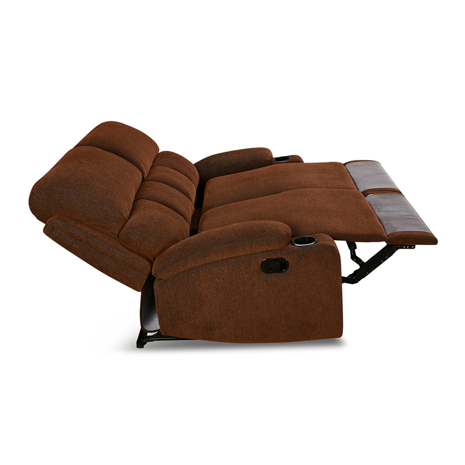 Nilkamal Matt 2 Seater Recliner Sofa with Cup Holder (Cocoa)
